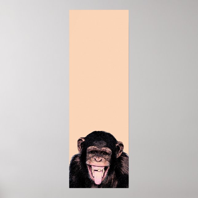 Pop Art Chimpanzee Sticken Zunge raus Poster (Vorne)