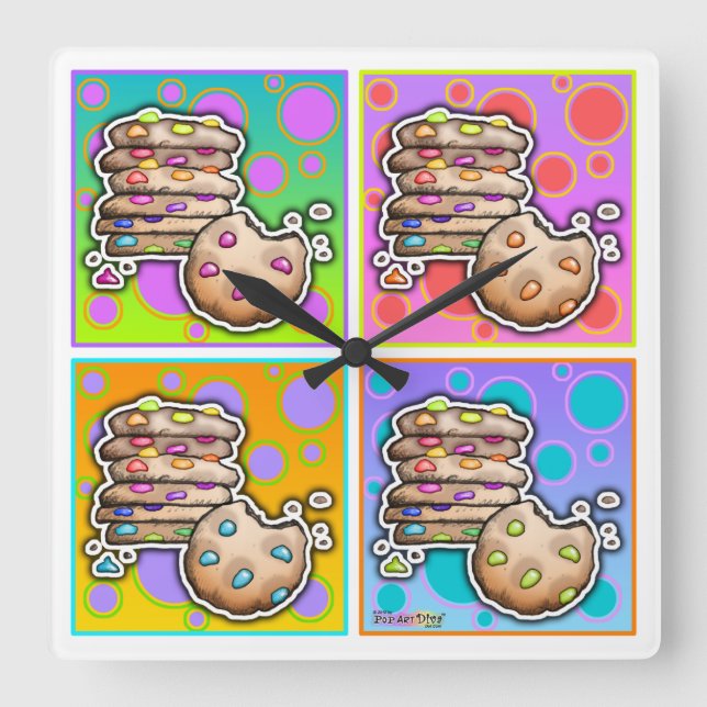 Pop Art Chocolate Chip COOKIES MUR HORLOGE (Recto)