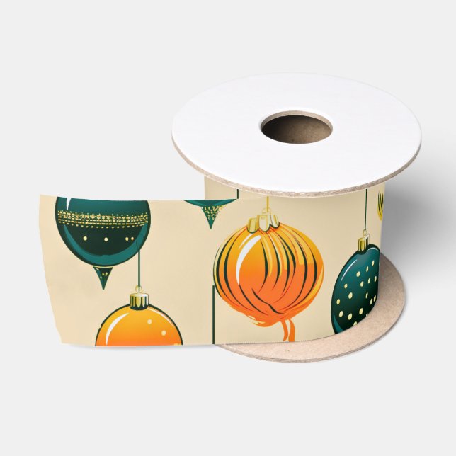 Pop Art Christmas Baubles Satinband (Spule)