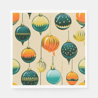 Pop Art Christmas Baubles Serviette