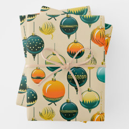 Pop Art Christmas Baubles Wrapping Paper Geschenkpapier Set