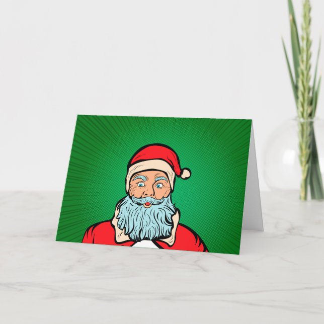 Pop Art Christmas Père Noël Party Comic Invitation (Devant)