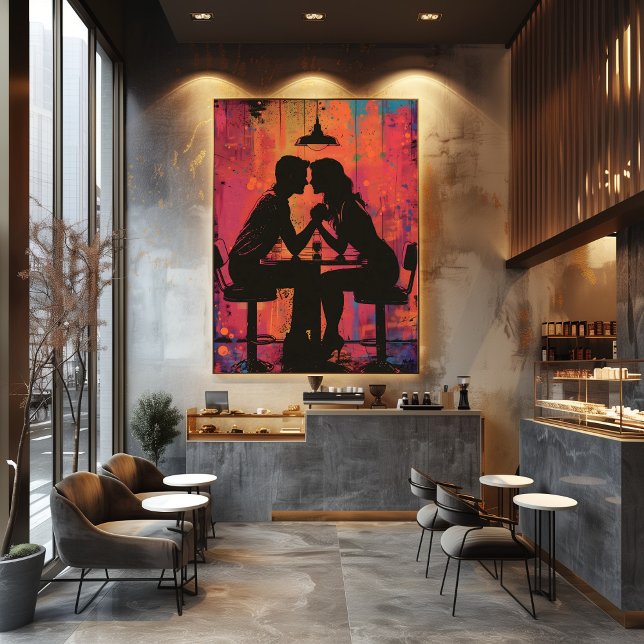 Pop Art: Cita Romántica en Silueta Fotodruck (Von Creator hochgeladen)