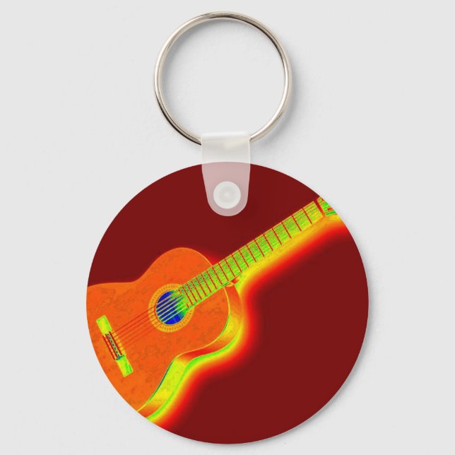 Pop Art Classic Guitar Schlüsselanhänger (Vorderseite)