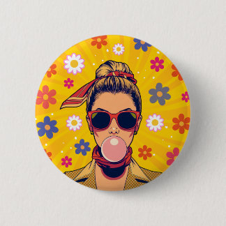  Pop Art Colorido  Arte Moderna Vibrante  Button