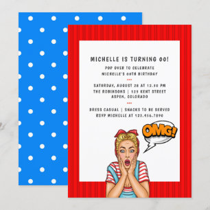Pop Art Comic Anniversaire Fête Invitation