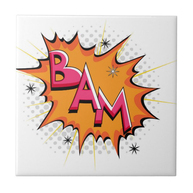 Pop Art Comic Bam! Fliese (Vorderseite)