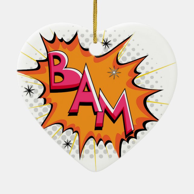 Pop Art Comic Bam! Keramik Ornament (Hinten)