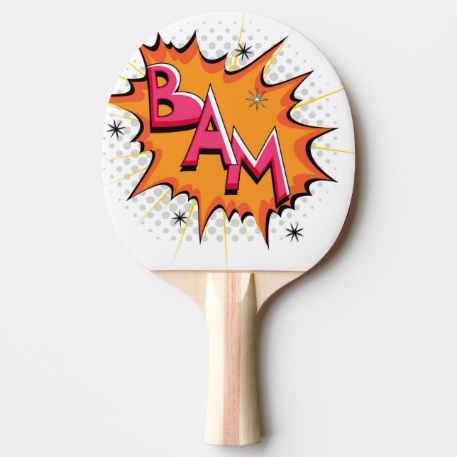 Pop Art Comic Bam! Tischtennis Schläger (Vorderseite)