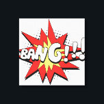 Pop Art Comic Bang! Leinwanddruck<br><div class="desc">Dieser Retro Comic Bang ist perfekt für jeden Super Helden Sammler oder Fan Junge. Die hellen Grafiken haben harte Linien und kühnen Farbton.</div>