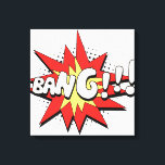 Pop Art Comic Bang! Leinwanddruck<br><div class="desc">Dieser Retro Comic Bang ist perfekt für jeden Super Helden Sammler oder Fan Junge. Die hellen Grafiken haben harte Linien und kühnen Farbton.</div>