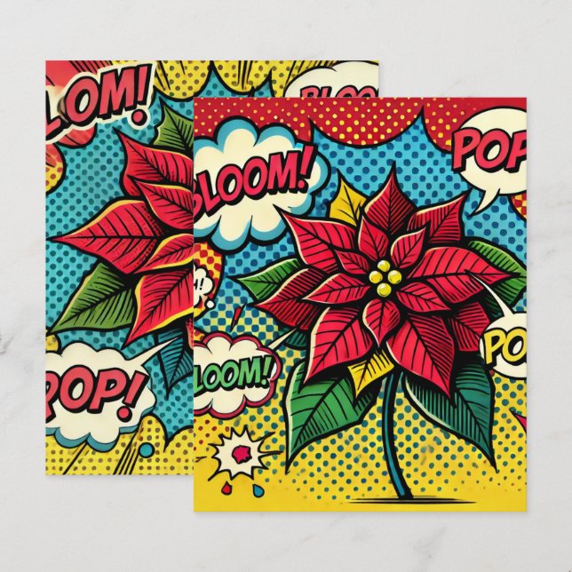 Pop Art Comic Book Poinsettia Scrapbook (Vorne/Hinten)
