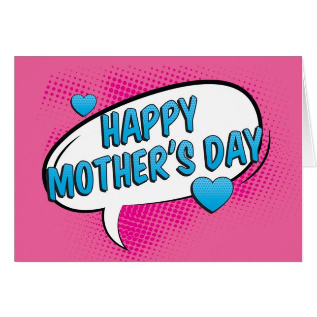 Pop Art Comic Bubble Fête des mères (Devant horizontal)