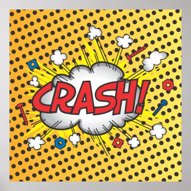 Pop Art Comic Buch inspiriert Crash! Poster (Vorne)