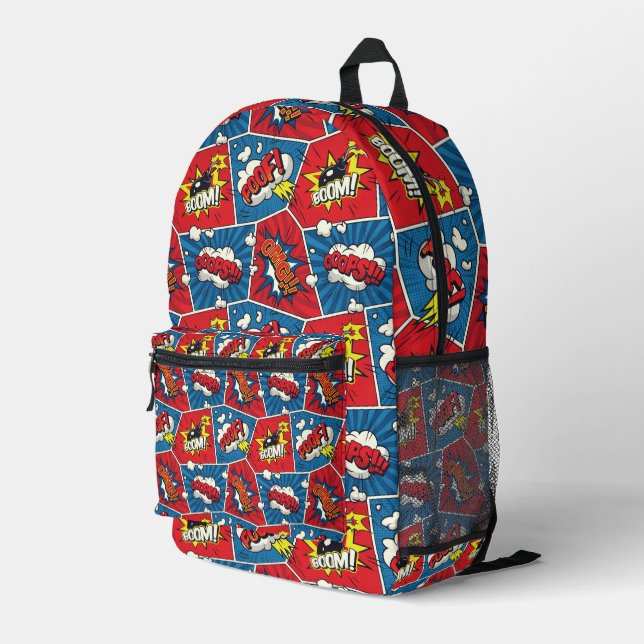 Pop Art Comic Buchdruckpaket Bedruckter Rucksack (Rückseitige Ecke Rechts)