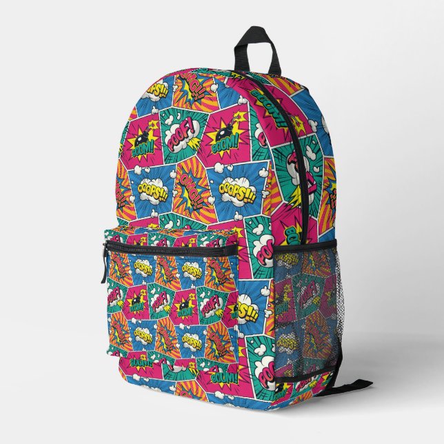 Pop Art Comic Buchdruckpaket Bedruckter Rucksack (Rückseitige Ecke Rechts)