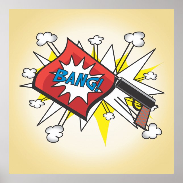 Pop art Comic livre inspiré Bang Gun poster (Devant)