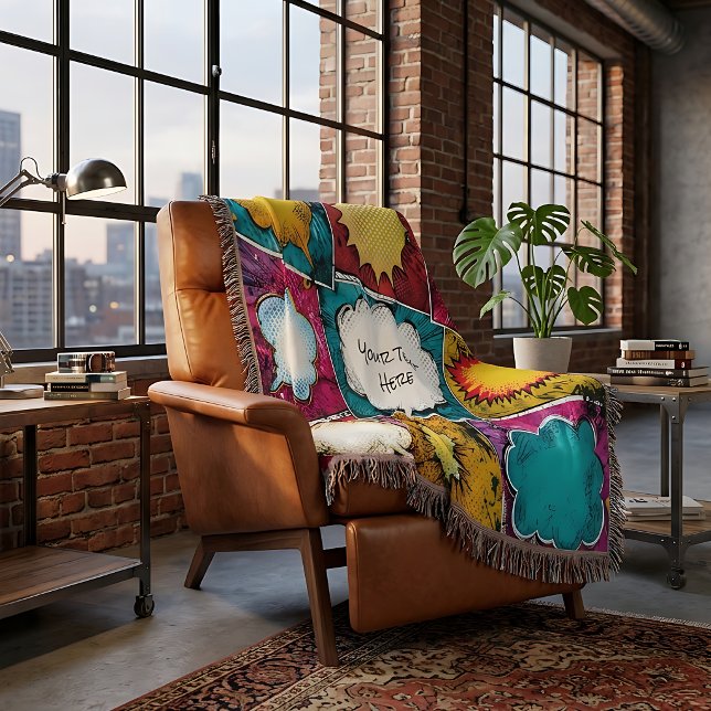 Pop Art Comic Panel Throw Blanket Decke (Von Creator hochgeladen)