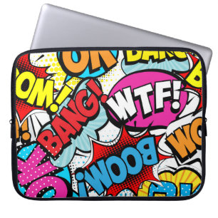 Pop Art Comic: Retro Nahtloses Muster Laptopschutzhülle