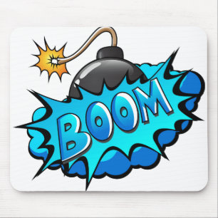 Pop-Art-Comic-Stil-Bombe Boom! Mousepad