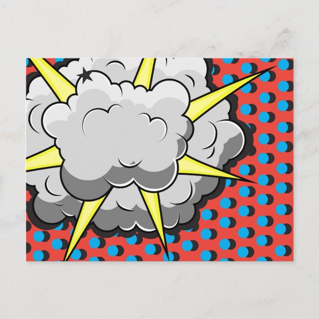 Pop-Art-Comic-Stil-Explosion Postkarte (Vorderseite)