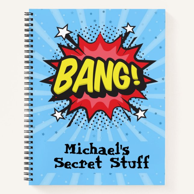 Pop Art Comic Stil personalisiert Notebook Notizbuch (Vorderseite)