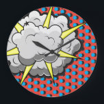 Pop Art Comic Style Explosion Große Wanduhr<br><div class="desc">This retro comic style Explosion is perfect for any super hero collector or fan boy. The bright graphics have hard lines & bold coloring.</div>