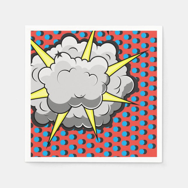 Pop Art Comic Style Explosion Serviette (Vorderseite)