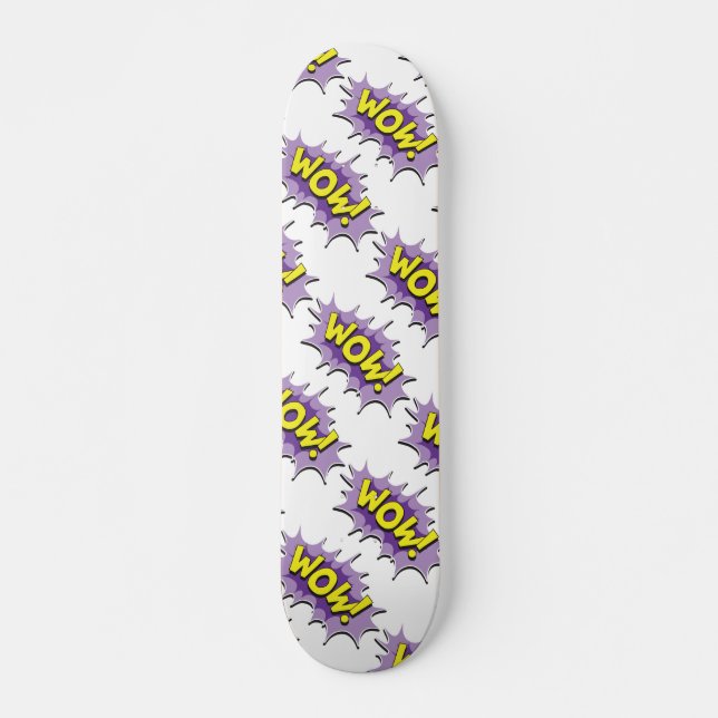 Pop Art Comic Style Wow Skateboard (Vorne)
