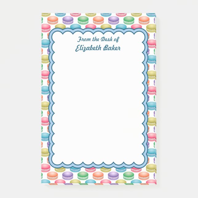 Pop Art Cookies Farbige Macarons Post-it Klebezettel (Vorderseite)