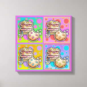 Pop Art COOKIES Galerie Ausgepackte Canvas Leinwanddruck