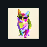 Pop Art cool Cat Kitty Art Leinwanddruck<br><div class="desc">Ein cooles künstlerisches Design einer farbenfrohen Katze mit Sonnenbrille im Pop Art Stil. Für Katzenliebhaber.</div>