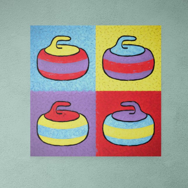 Pop-Art-Curling-Design rockt Poster (Von Creator hochgeladen)