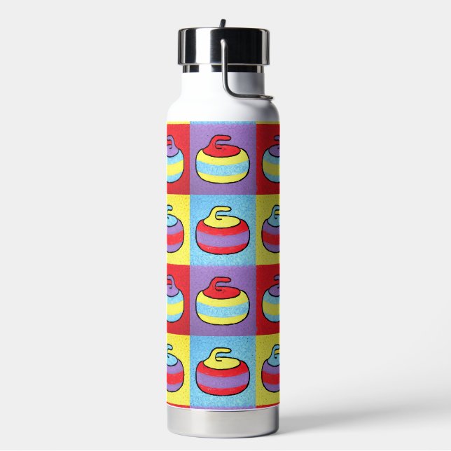 Pop-Art-Curling-Design rockt Trinkflasche (Links)
