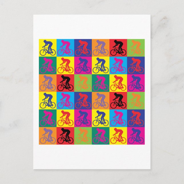 Pop Art Cycling Postkarte (Vorderseite)