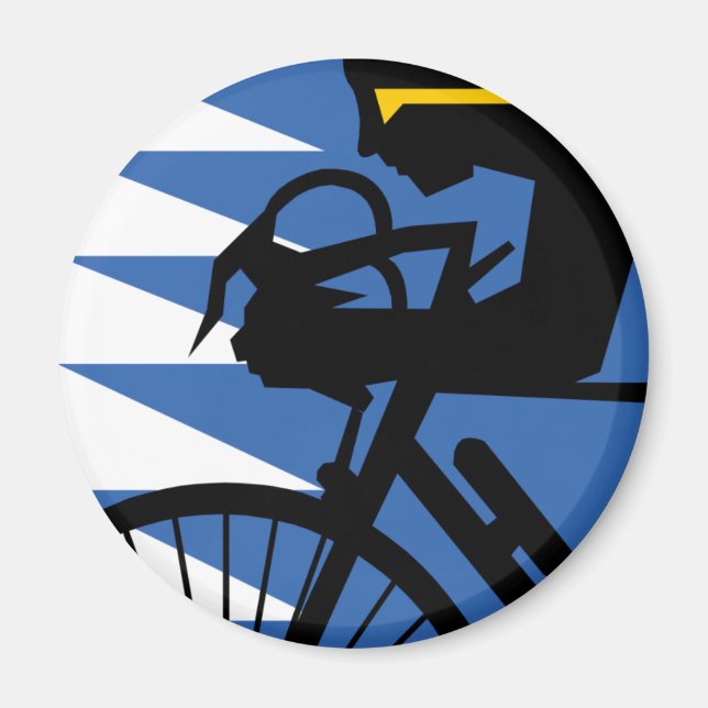 Pop Art Cyclist Magnet (Vorne)