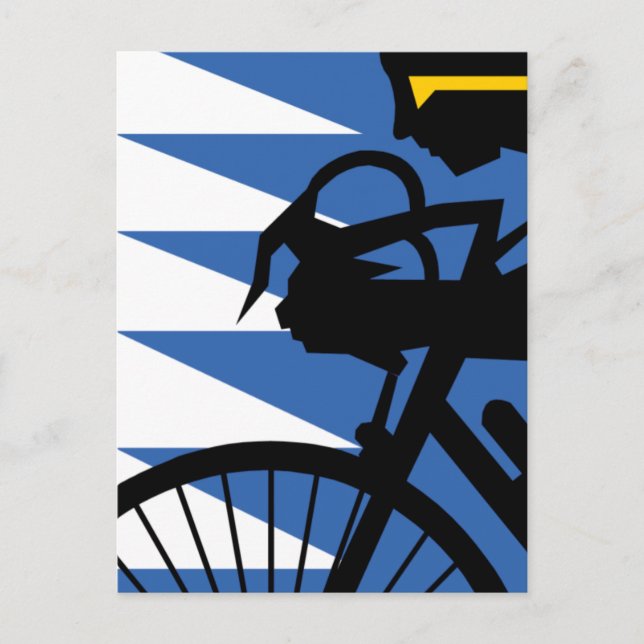 Pop Art Cyclist Postkarte (Vorderseite)