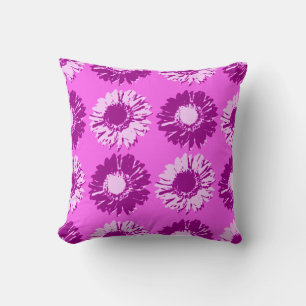 Pop Art Daisies - Lila, violett und orchid Kissen