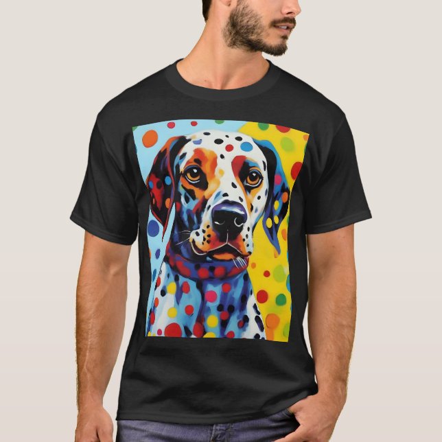 Pop Art Dalmatiner Dog T-Shirt (Vorderseite)