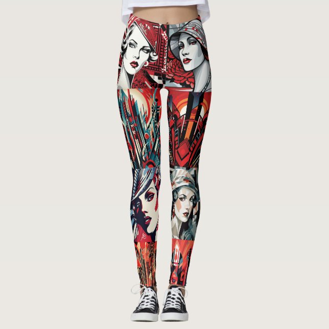 Pop Art Deco Leggings - Cool (Vorderseite)