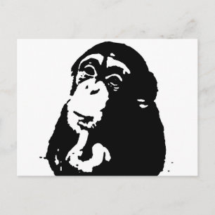 Pop-Art denkender Schimpanse Postkarte