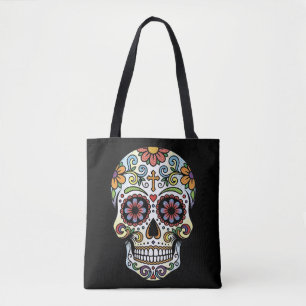 Pop-Art Dia de los Muertos Zucker-Schädel Comic Tasche