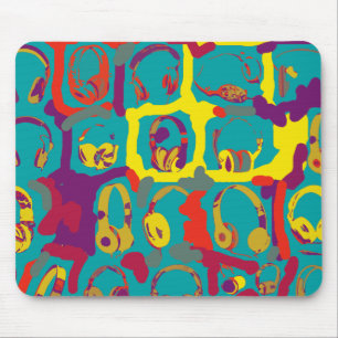 Pop Art dj Kopfhörer Mousepad