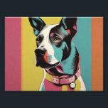 Pop Art Dog Foto - Modernes Retro Color Block Post<br><div class="desc">"Pop Art Dog Foto - Modernes Retro Color Block Poster" Erhöhen Sie Ihren Platz mit unserem Poster "Pop Art Dog Foto", einem kühlen und lebendigen Stück, das moderne Trends nahtlos mit einem Hauch von Retro-Charme verbindet. Dieses Poster zeichnet sich durch ein stilvolles Farbblockdesign aus, das Ihre Liebe für Hunde auf...</div>