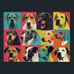 Pop Art Dog Foto - Modernes Retro Color Block Post Poster<br><div class="desc">"Pop Art Dog Foto - Modernes Retro Color Block Poster" Erhöhen Sie Ihren Platz mit unserem Poster "Pop Art Dog Foto", einem kühlen und lebendigen Stück, das moderne Trends nahtlos mit einem Hauch von Retro-Charme verbindet. Dieses Poster zeichnet sich durch ein stilvolles Farbblockdesign aus, das Ihre Liebe für Hunde auf...</div>