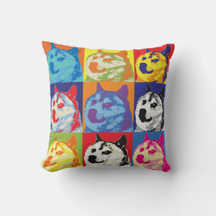 Pop Art Dogecoin Kissen