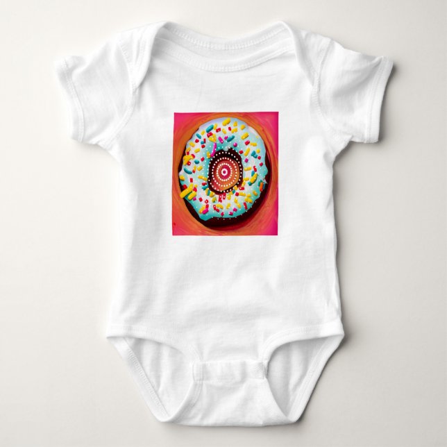 Pop Art Donut Baby Strampler (Vorderseite)