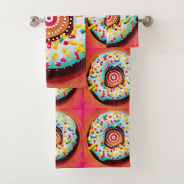 Pop Art Donut Badhandtuch Set