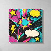Pop Art Dopamin Collage in Neon Halftone Burst