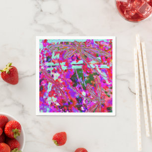 Pop Art Dragonfis auf Rosa Latte Tasse Serviette